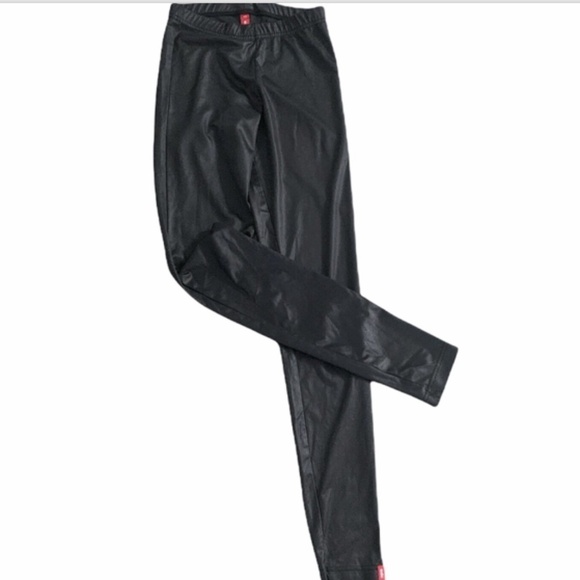 EDC by Esprit Black Coated Satin Sheen Stretch Leggings Sz XS #239L - Picture 3 of 5
